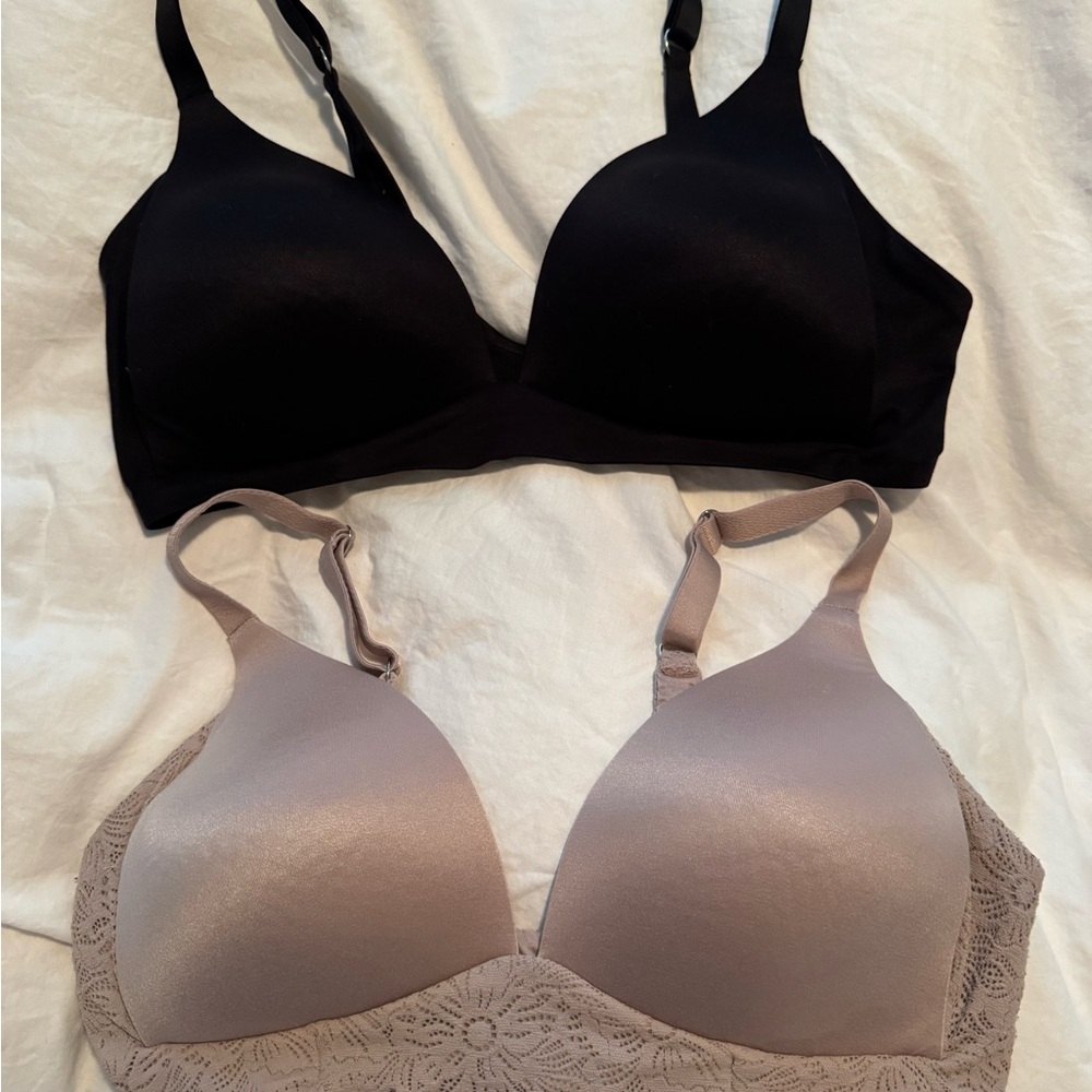 Aerie Black and Tan Lace Bras